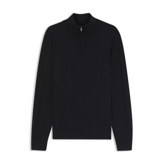 BOSS Zipper neck sweater in wool, silk and cashmere