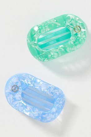 Teleties Medium Flat Round Hair Claw Clips, Set of 2