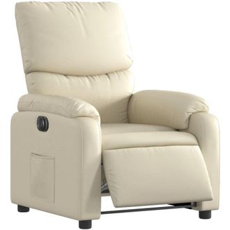 vidaXL Vidaxl - Sill&oacute;n Reclinable El&eacute;ctrico De Cuero Sint&eacute;tico Crema