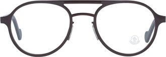 Moncler MO-1027458 Metal Aviator Eyeglasses - Brown