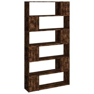 Berkfield Home Book Cabinet/Room Divider Smoked Oak 100x24x188 cm in Brown | Size: 100 x 24 x 188 cm