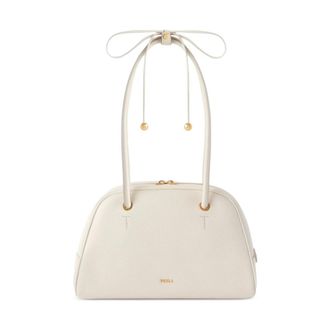 Furla Poppy Handtas - Dames - Handtassen - Wit - ONE Size - Leer - Tassen