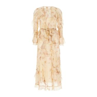 Zimmermann Midi Dresses, female, Beige, Size: XS Midi Dresses