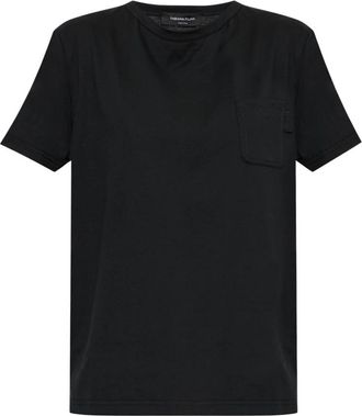 Fabiana Filippi T-shirt met zak - Dames - T-shirts - Zwart - 2XS - Katoen - Tops