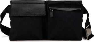 Gucci Pre-owned Belt Bags, female, Black, Size: ONE SIZE Pre-owned GG Canvas Belt Bag with Buckle