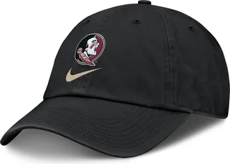 Nike Florida State Primetime Club Nike Mens College Adjustable Hat in Black | NC0100AFTN-3V6