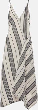 Ferragamo Striped linen and cotton maxi dress