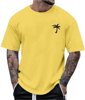 Generic Mens Plus Size T-Shirts Little Tree Print Casual Tops Round Neck Short Sleeve Stretchy Tops Sweat Wicking Tees Fast Drying and Breathable T-Shirts Tre