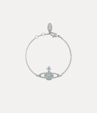 Vivienne Westwood Mini Bas Relief Chain Bracelet Platinum-aqua-bohemica-crystal Platinum-aqua-bohemica-crystal Women