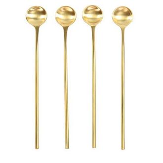 Be Home Luxe Thin Long Spoons - Set of 4 in Gold at Nordstrom