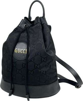 Gucci Black Nylon Leather Backpack (Pre-Owned)