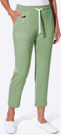 Casual Looks Jerseyhose CASUAL LOOKS, Damen, Gr. 36, Normalgr&ouml;ssen, eucalyptus, 76% Polyester, 20% Viskose, 4% Elasthan, unifarben, Hosen Jerseyhose