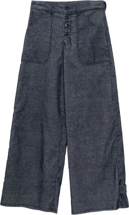 Emporio Armani Wijde broek - Dames - Broeken - Zwart - Maat: W27 Zijde
