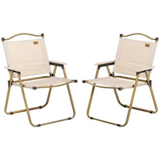 OUTSUNNY Sillas de camping 54x59x78 cm caqui