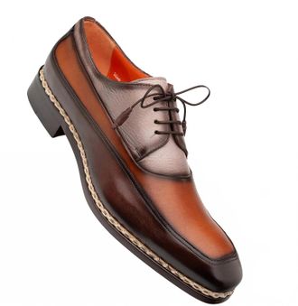 Mezlan Mens Bowery Shoes In Cognac/chocolate/taupe