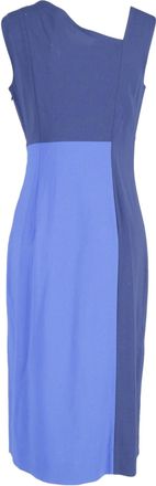Diane Von Fürstenberg Diane Von Furstenberg Asymmetrical Midi Sheath Dress in Blue Wool