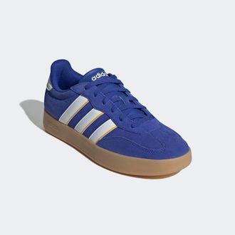 adidas Sneaker ADIDAS SPORTSWEAR BARREDA, Herren, Gr. 42,5, blau (semi lucid blau, cloud wei&szlig;, utility gelb), Leder, Synthetik, Schuhe Sneaker, inspiriert vo