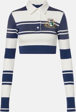 Acne Studios Polo cropped in cotone a righe