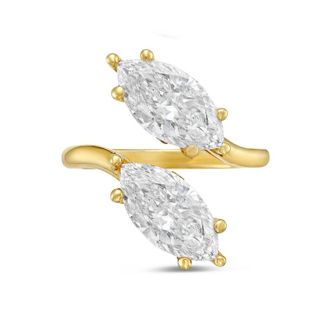 Diana M. Jewels 18kt Yellow Gold 12.00 Cts 2 Stone Marquise Lab Grown Diamond Ring
