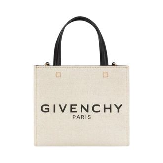 Givenchy Tote Bags, female, Beige, Size: ONE SIZE GV3 Tote Bag Logo Canvas