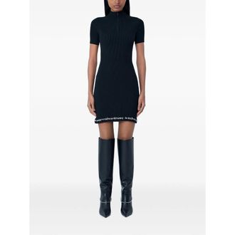 Alexander Wang Ribbed Logo-detail Mini Dress