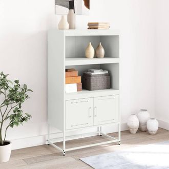 Berkfield Home Highboard White 68.5x38.5x123.5 cm Steel