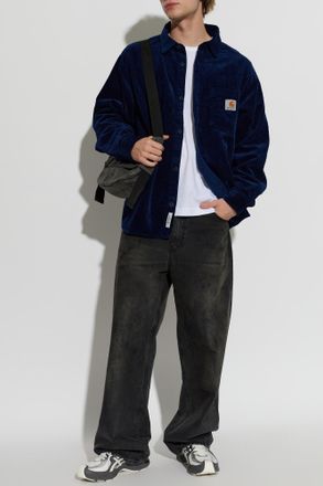 Carhartt Work in Progress Corduroy Shirt Loyde, Mens, Navy Blue