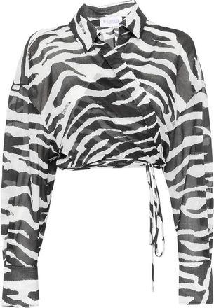 The Attico Zebra-pattern Blouse