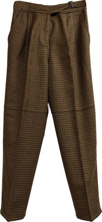 Etro Etro geruite broek van bruine wol