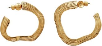 Cult Gaia Palais Ribbed Hoop Earrings