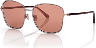 Tom Ford Womens 57 mm Shiny Dark Ruthenium Sunglasses