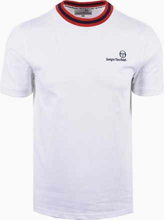 Sergio Tacchini Mens SERGIO TACCHINI RAINER FC T-SHIRT WHITE/MARITIME BLUE/ADRENELINE RED - Size: 38