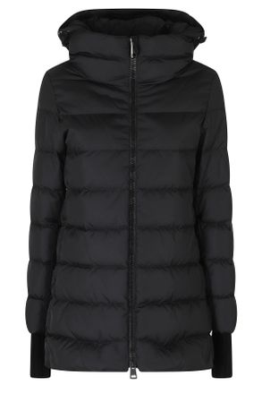 Herno Black Hooded Double-Slider Zip Polyamide Down Jacket