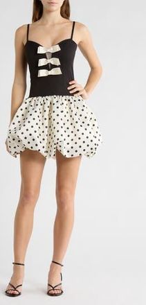 By Design Melody Bubble Hem Minidress in Black/White at Nordstrom Rack, Size X-Large