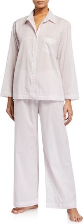 Pour Les Femmes Lace-Trim Cotton Lawn Pajama Set