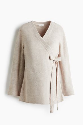 H&M MAMA Before & After Wickel-Cardigan - Hellbeigemeliert