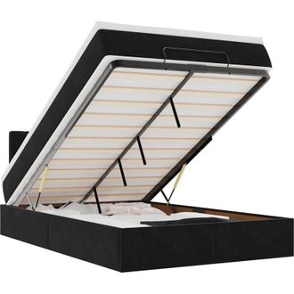 vidaXL Vidaxl - Estructura De Cama Otomana Colch&oacute;n Terciopelo Negro 120x200cm