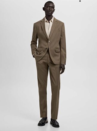 Mango Pantaloni completo Par&iacute;s super slim-fit marrone - Uomo - 42 - MANGO MAN