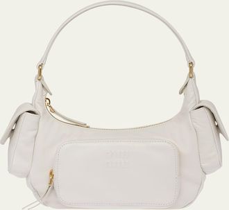 Miu Miu Pocket Napa Leather Shoulder Bag