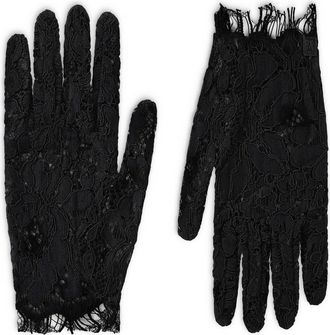 Mani&egrave;re De Voir Rhea Lace Gloves in Black at Nordstrom