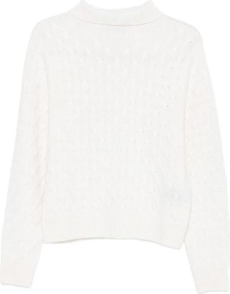 Tabaroni Cashmere White Cashmere Turtleneck Sweater