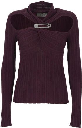 Giuseppe Di Morabito Verfraaide trui met uitgesneden details - Paars