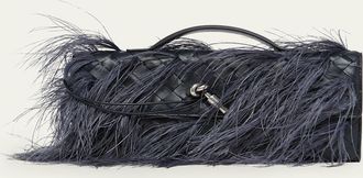 Bottega Veneta Andiamo Feather Leather Clutch Bag
