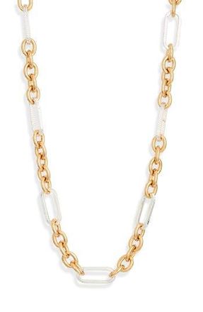 Nordstrom Rack Two-Tone Bar & Link Chain Necklace in Gold- Silver at Nordstrom Rack
