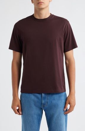 Frame Denim Short Sleeve Light Cotton Tee in Burgundy at Nordstrom, Size X-Large