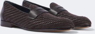 Brioni Appia leather and suede penny loafers
