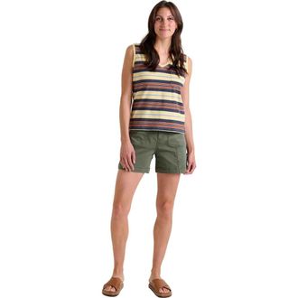 Toad & Co Womens Grom V-Neck Tank in Straw Stripe at Nordstrom, Size X-Large