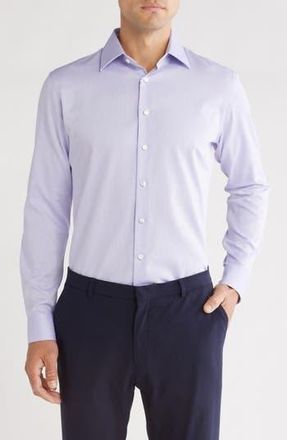 Nordstrom Trim Fit Non-Iron Dress Shirt in Purple Thistle Bobbi Dobby at Nordstrom Rack, Size 17 - 32/33