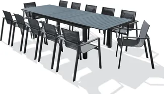 DCB Garden Miami - Conjunto De Comedor De Jard&iacute;n 12 Plazas De Aluminio - Dcb Garden
