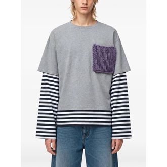 Charles Jeffrey Loverboy Layered-sleeve Patch-detail T-shirt